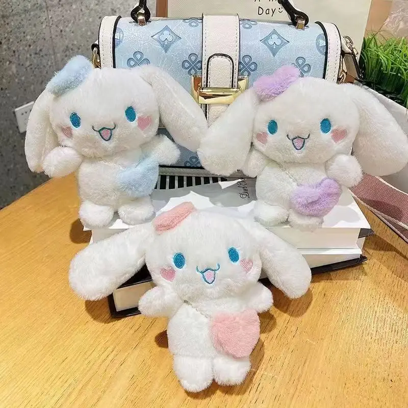 Sanurgente-Porte-clés en peluche Cinnamoroll pour couple, pendentif sac à dos, beurre mignon, cadeau ami, Bestie