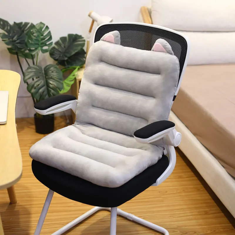 

Cartoon Style Plush One-piece Cushion Office Sedentary Integrated Chair Cushion Rectangule Ultra Soft Thicken Student Seat Mat