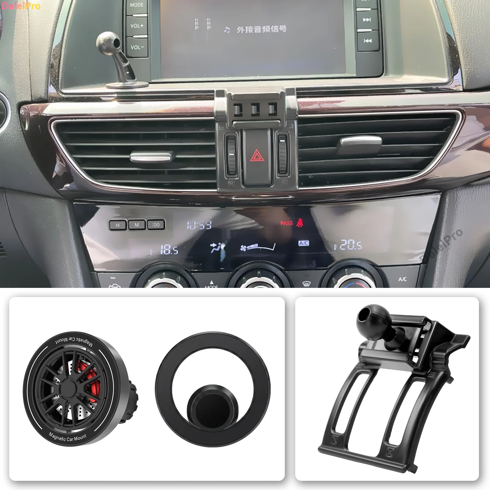 For Mazda 6 GJ 2013 2014 Phone Holder, 2-in-1 Holder & Base Kit, OEM Clip-On Design Phone Mount Base Accessories