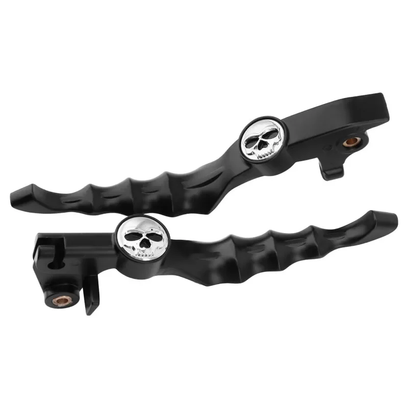 Motorcycle Custom Skull Brake Clutch Levers for Yamaha VStar Drag Star XVS 400/650  XVS 1100 1999-2009 Black Replacement Levers