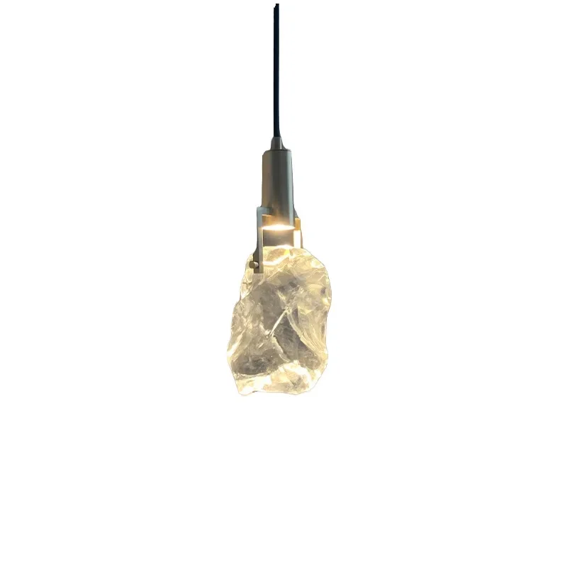 

Light luxury crystal chandelier, postmodern living room background bedroom, bedside minimalist all-copper