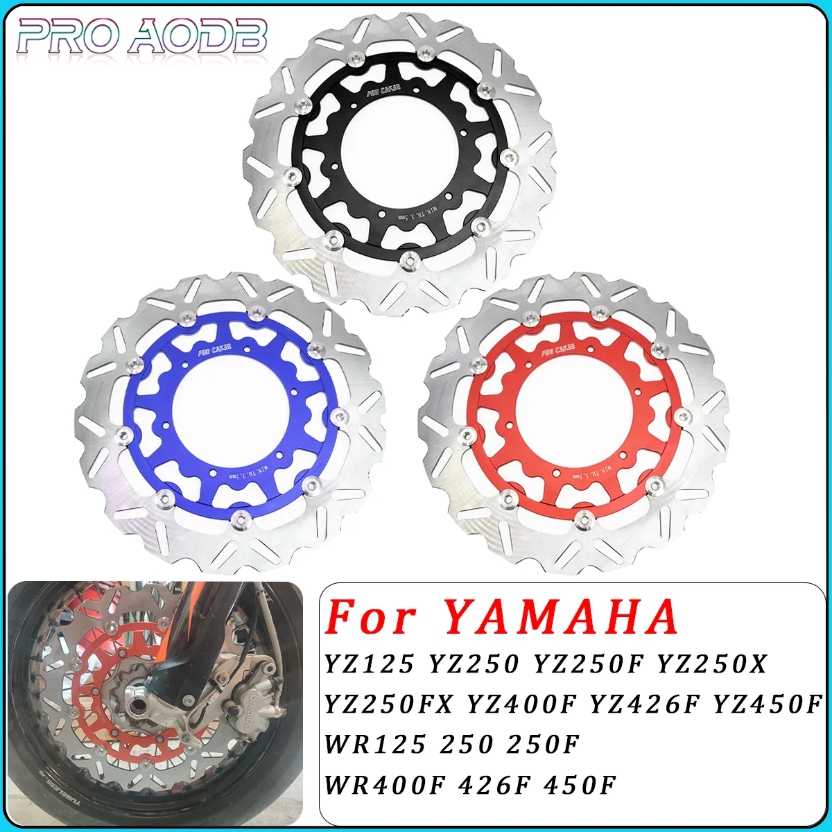 

320mm CNC Floating Front Brake Disc Rotor For YZ125 YZ250 YZ250F YZ250X YZ400F YZ450F WR125 WR250 WR250F WR400F WR450F 1998-2021