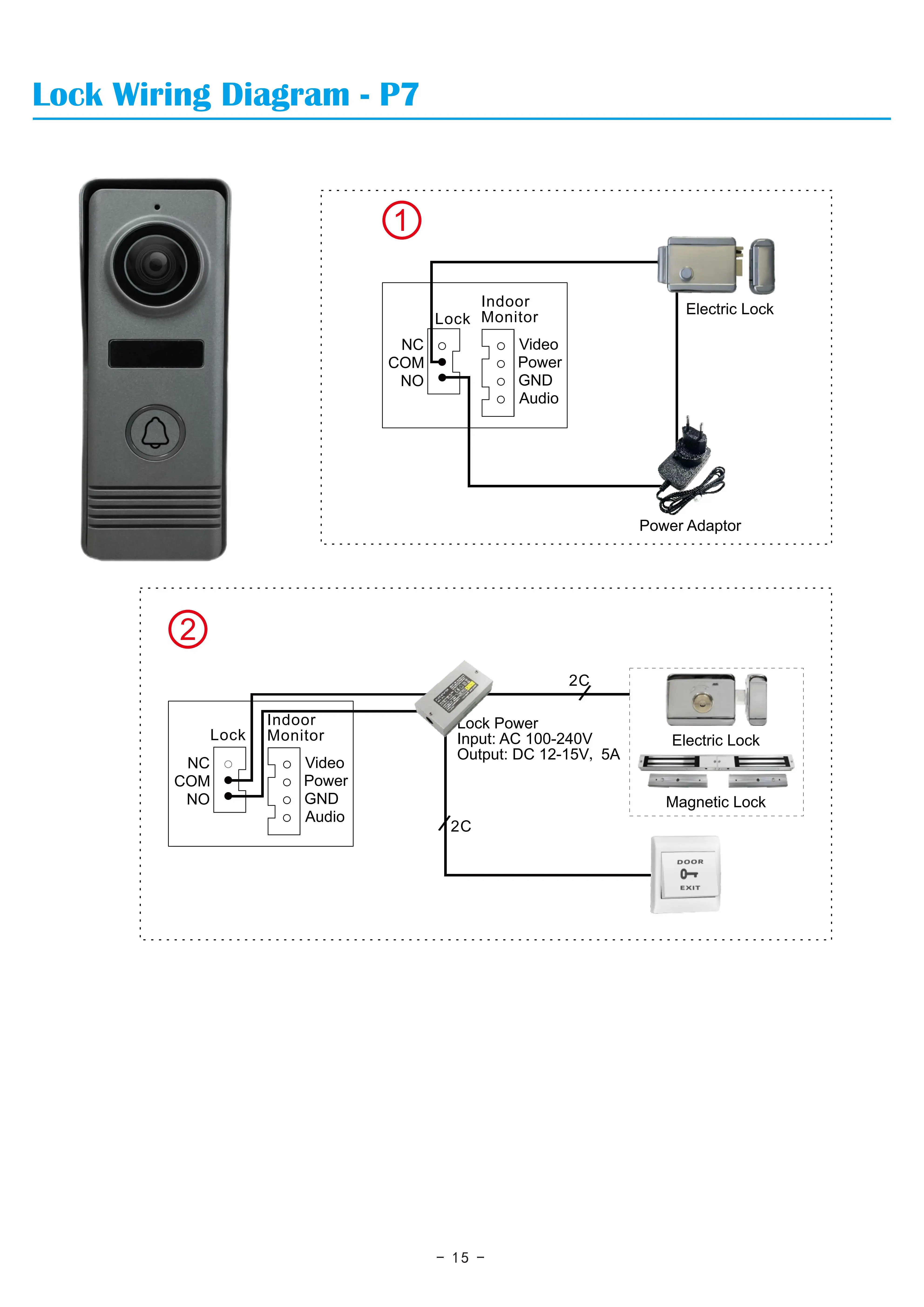 7inch Color Wired Video Intercom System Visual Doorphone Camera Video Doorbell Door Phone Kits for Home IP Villa Apartment M73T