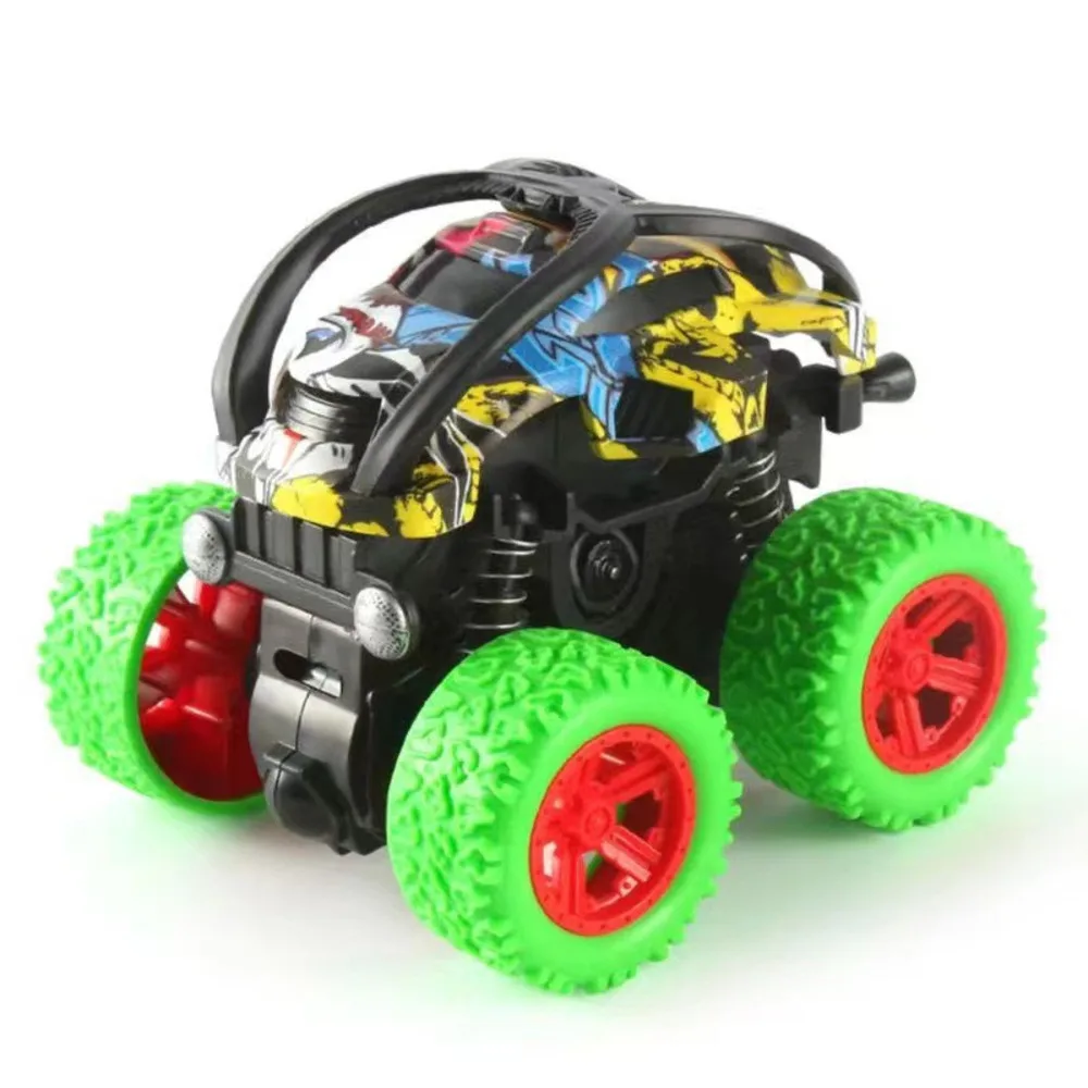 Pull Back 4WD Inertia Stunt Dump Truck Toy Car for Boys Kids Pull Back Go Racing Vehicle Cool Flip Over Model Gift