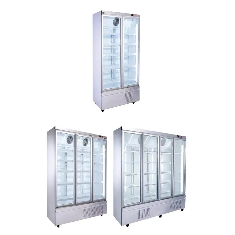 Supermarket beverage refrigerator 2/3/4 door commercial display cold drink refrigerator