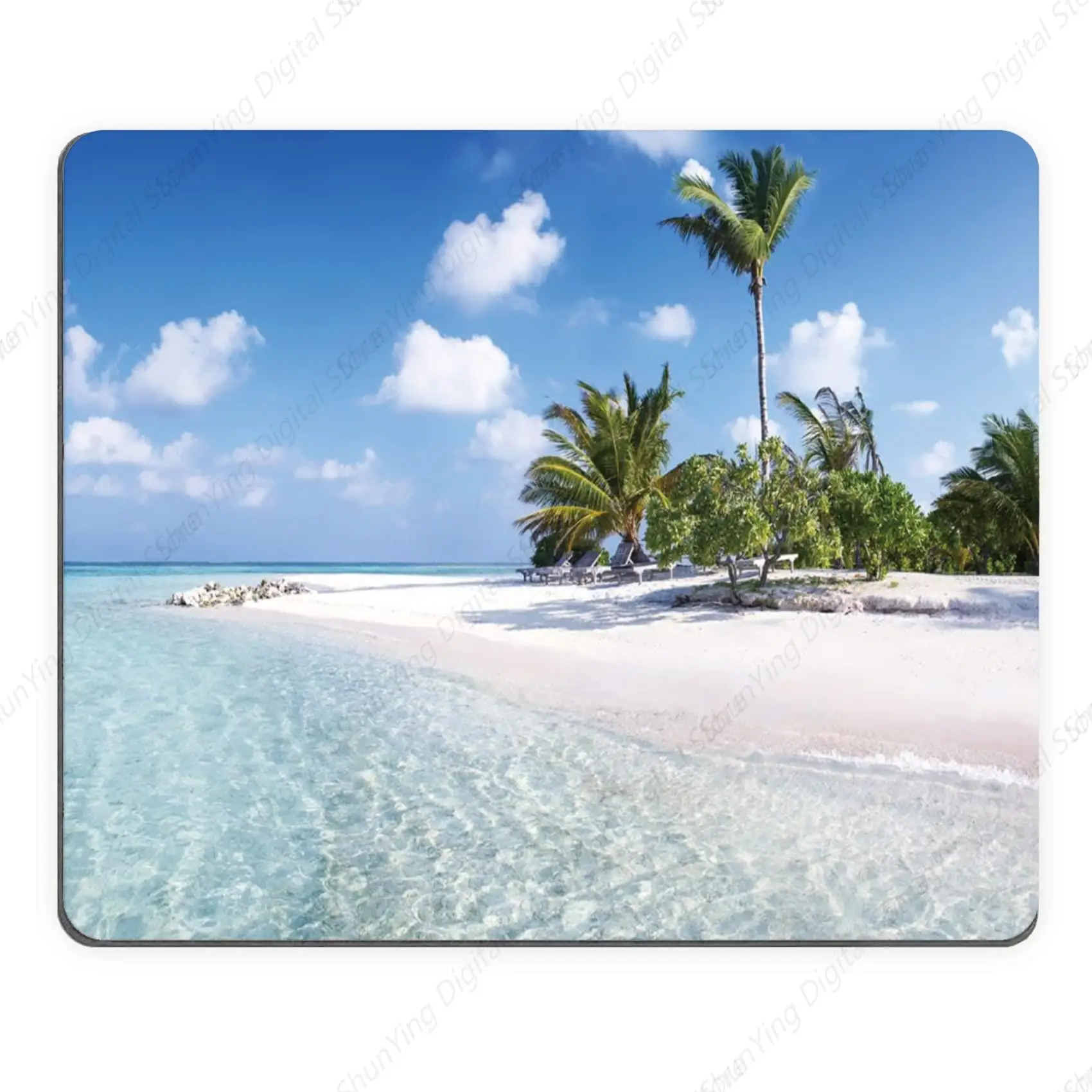 Sunshine Beach Landscape Printed Anti Slip Waterproof Gaming Mouse Pad Suitable For Computers Laptops Offices And Homes