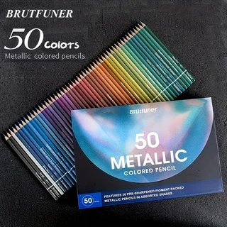 Brutfuner 50/72 цвета металлический карандаш для рисования эскизов набор мягкое дерево карандаш золотого цвета для канцелярских товаров для рукоделия