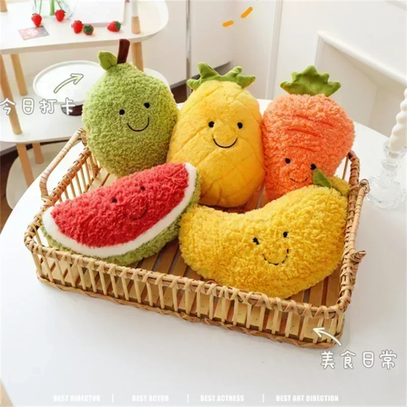 Fruit Plush Cartoon Soft Cute Mango Peach Banana Strawberry Toy Cute Food Stuffed Pillow Doll Pumpkin for Girl Kid Birthday Gift