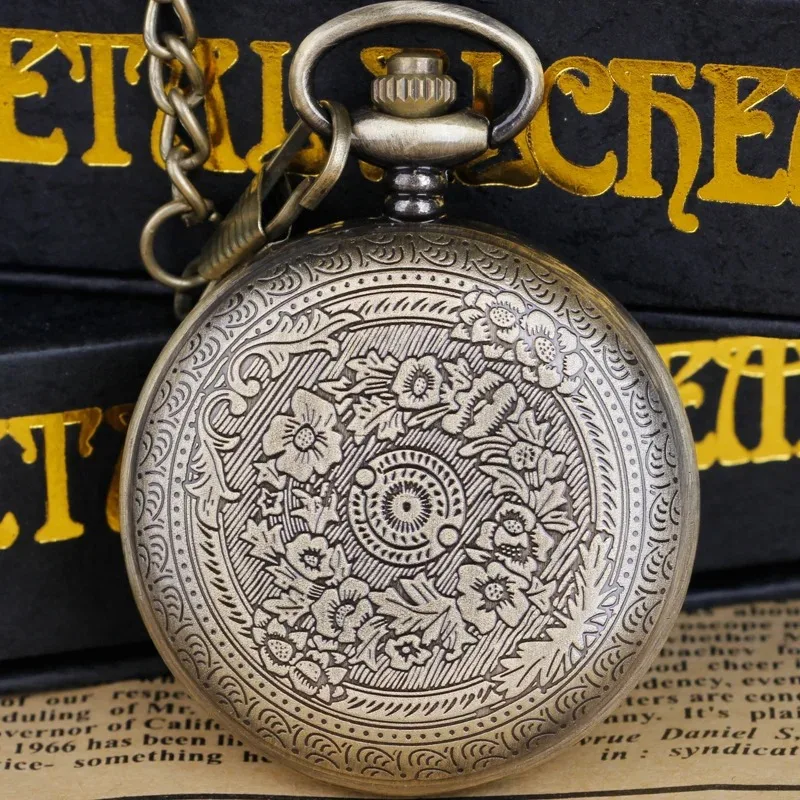 Steampunk خمر البرونزية ساعة جيب كوارتز ساعة نسائية الخصر سلسلة قلادة قلادة ساعة "إلى ابني" الحب هدية الرجال هدية