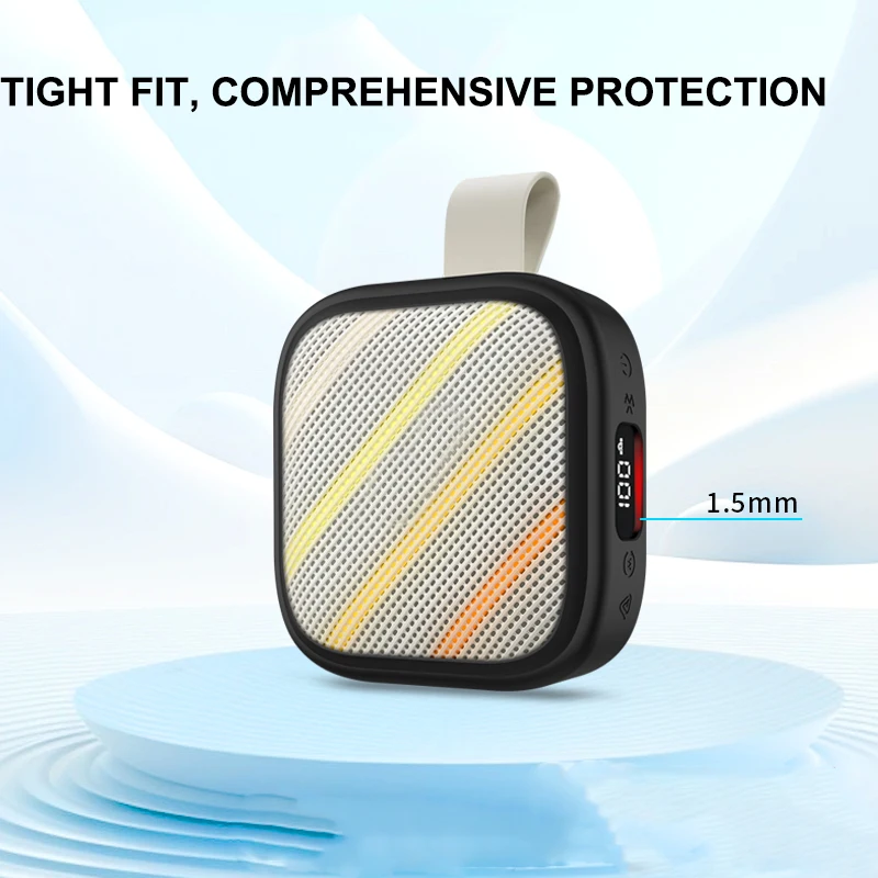Soft Silicone Case for Soundcore Boom Go 3i Wireless Speaker 360 Full Coverage Shockproof Dustproof Anti Fingerprint Washable