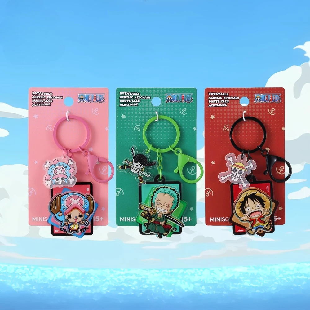 

One Piece Anime Spinning Acrylic Keychain - Rotating Cute Keychain Gift for Fans, Anime Merchandise Accessory