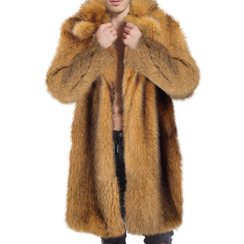 Nova chegada jaqueta longa de pele sintética comércio exterior europeu e americano popular casaco de pele sintética de alta qualidade para outono inverno