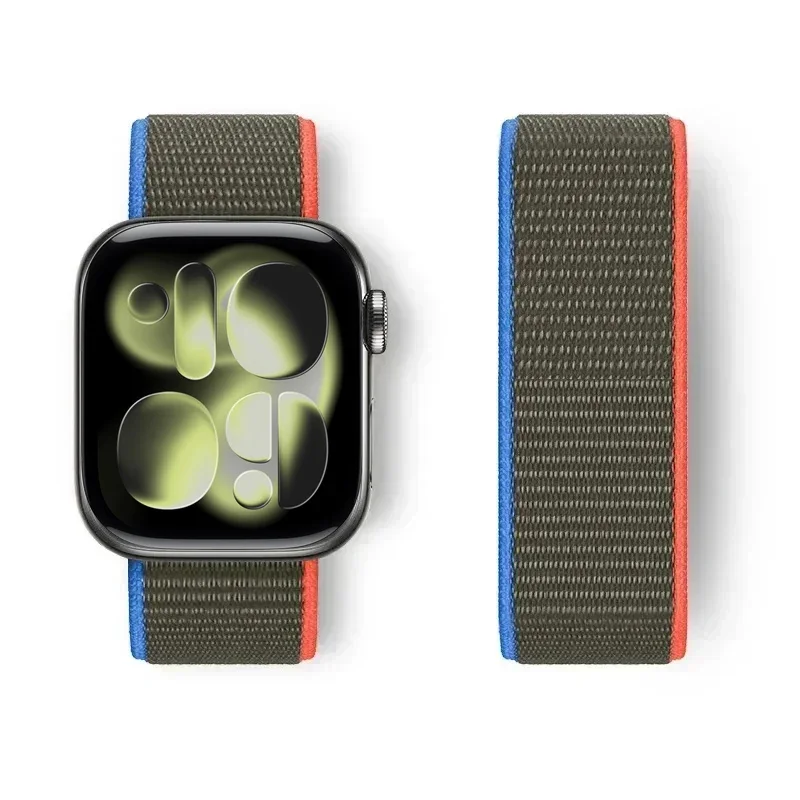 Bracelet à boucle en Nylon pour Bracelet de montre Apple S11 42mm 46mm 40mm 44mm 45mm 41mm, ceinture intelligente pour IWatch 10/9/8/7/6/SE3 ultra 49mm