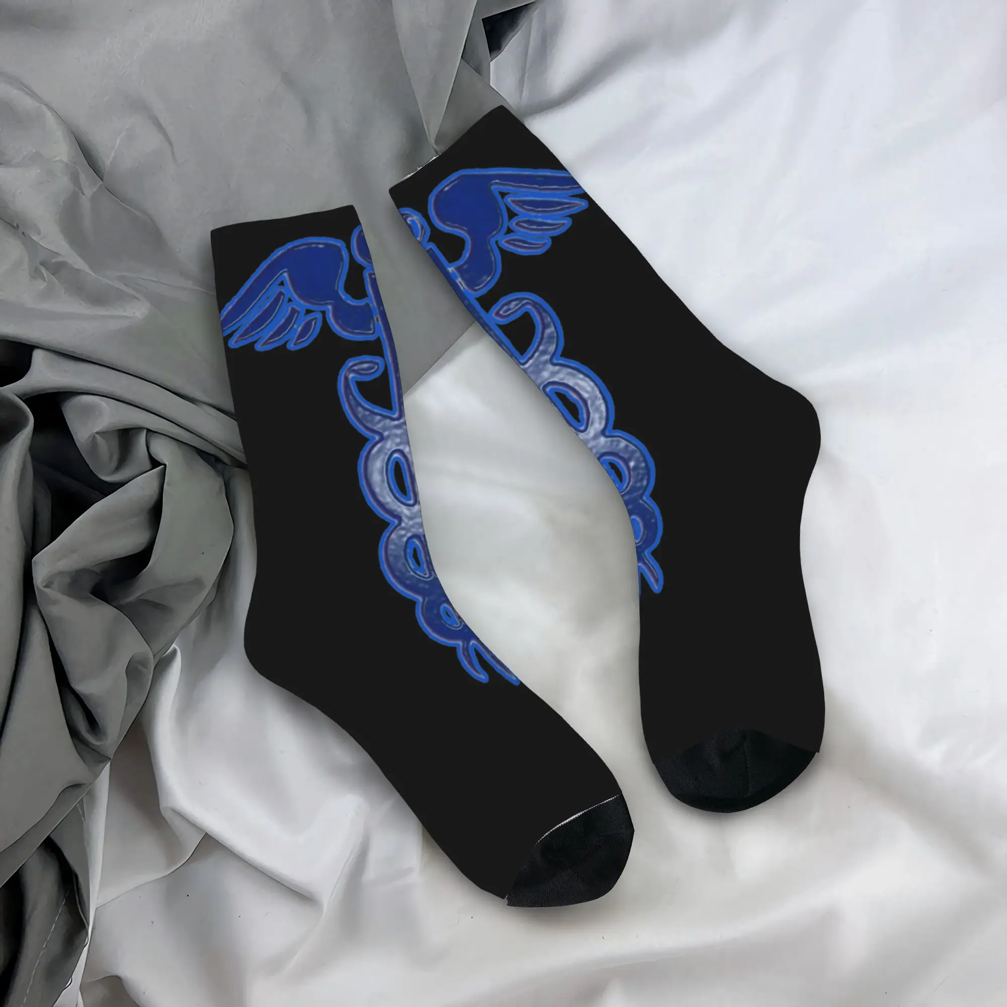 Custom Harajuku Emt Star of Life Symbol Paramedic  Socks Men Women Warm 3D Printing Emergency Medical Football Sports Socks