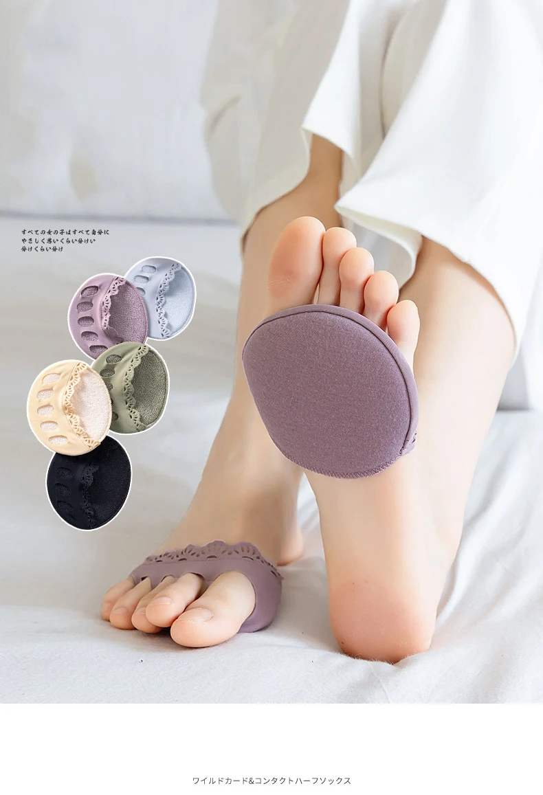 Einlegesohlen für High Heels, Halbschuhe, Fünf-Finger-Vorfußpolster für Damen, zur Behandlung von Hornhaut, Hühneraugen und Fußschmerzen, unsichtbare Sockeneinlagen. – Detail 1