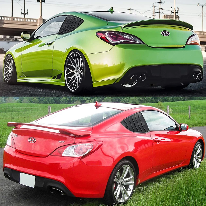 KUMATOR Side Rear Window Louvers Shield Cover for Hyundai Genesis Coupe 2010-2016 in GT Lambo Style - Pair