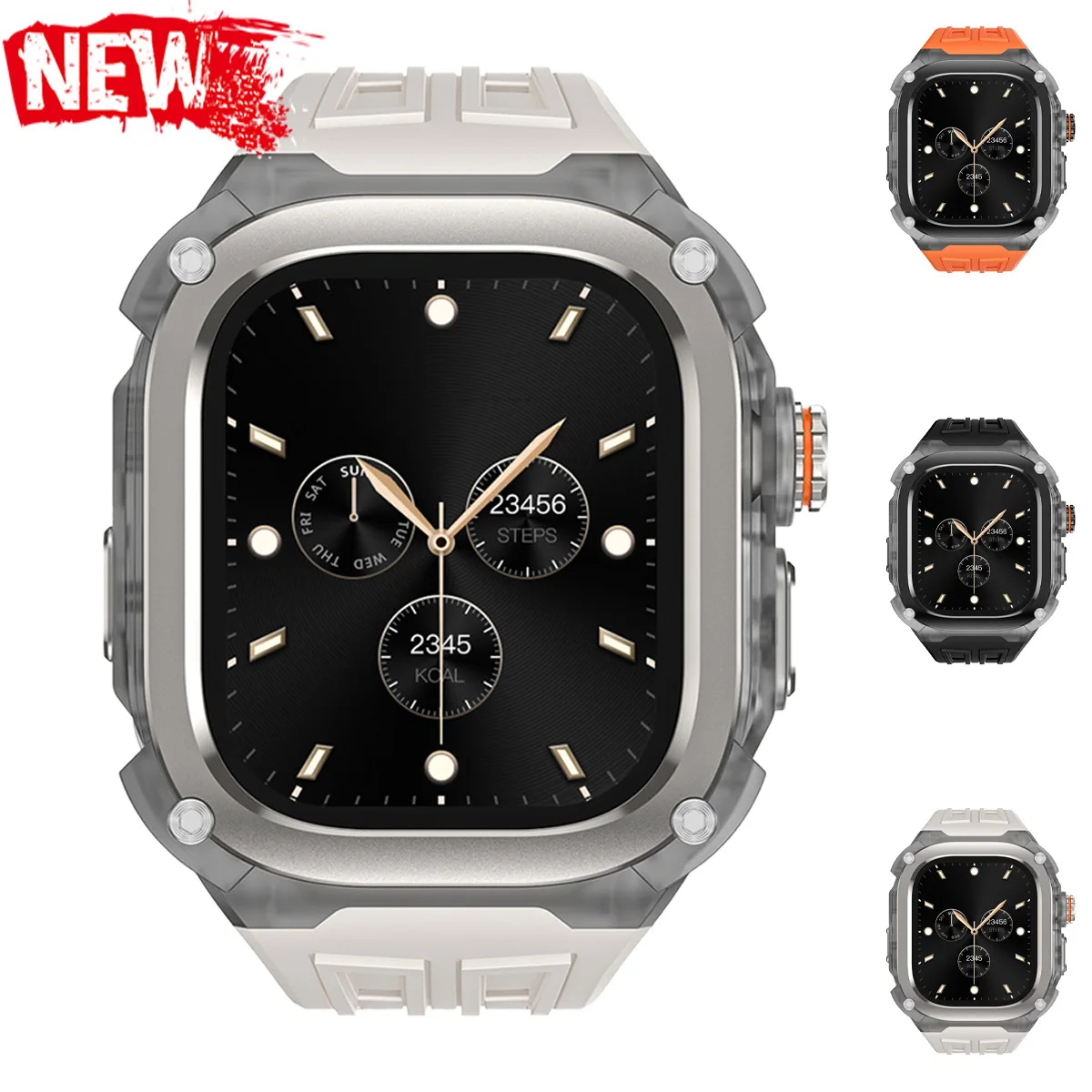Men Luxury Metal Bumper Frame + Silicone Watch Strap Fit Apple Watch Ultra 1 2 3 49mm IWatch Modification Protective Cover Set