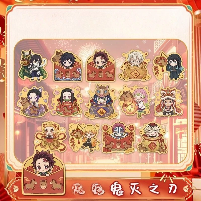 Nuevo set de 14 imanes de nevera de Demon Slayer, accesorios kawaii de Tanjiro y Giyuu, imanes decorativos de dibujos animados, regalo decorativo de Tanjiro