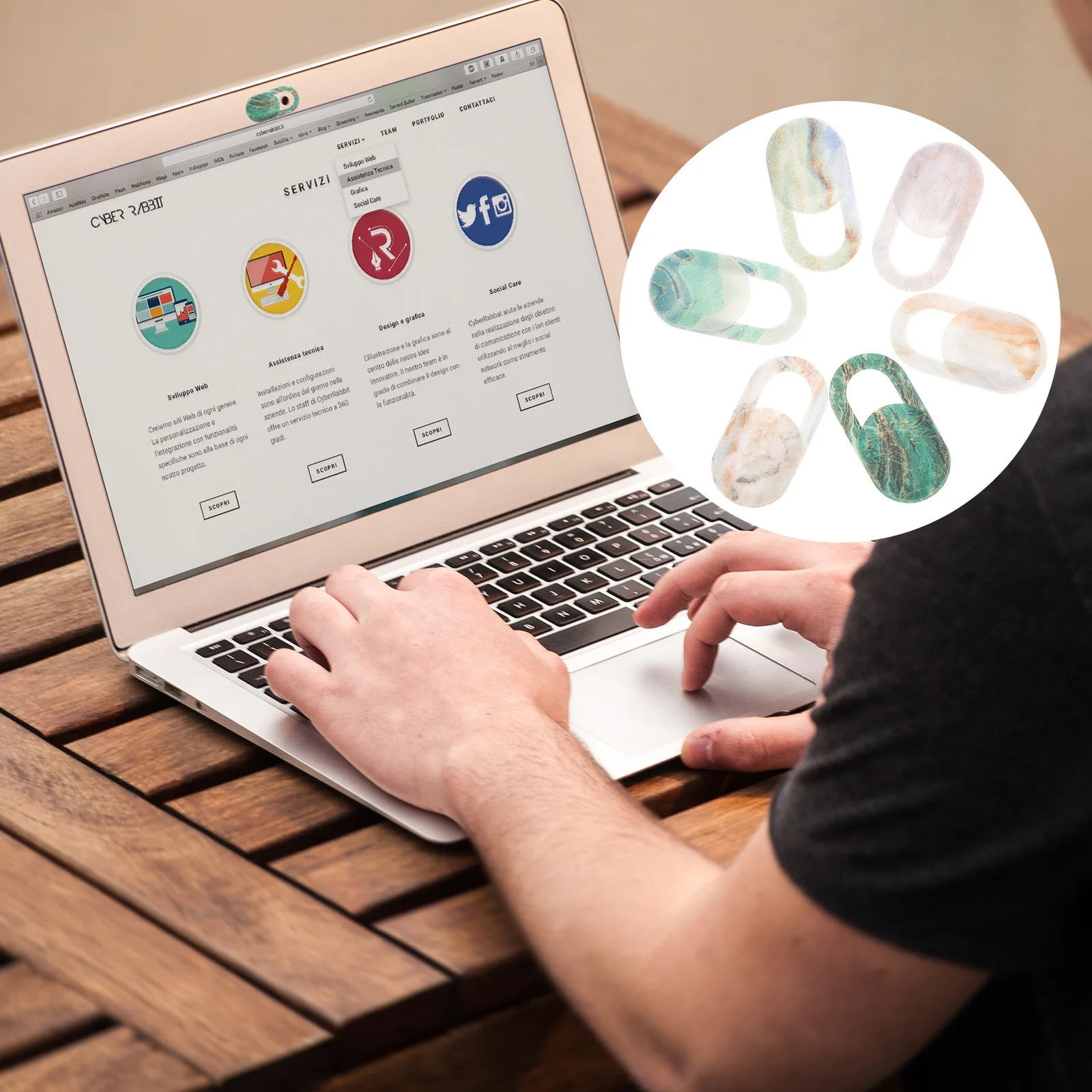 

6Pcs Privacy Lens Protector for Laptop Phone Webcam Cover Slide ABS Premium Material One-Slide Open Close Fine