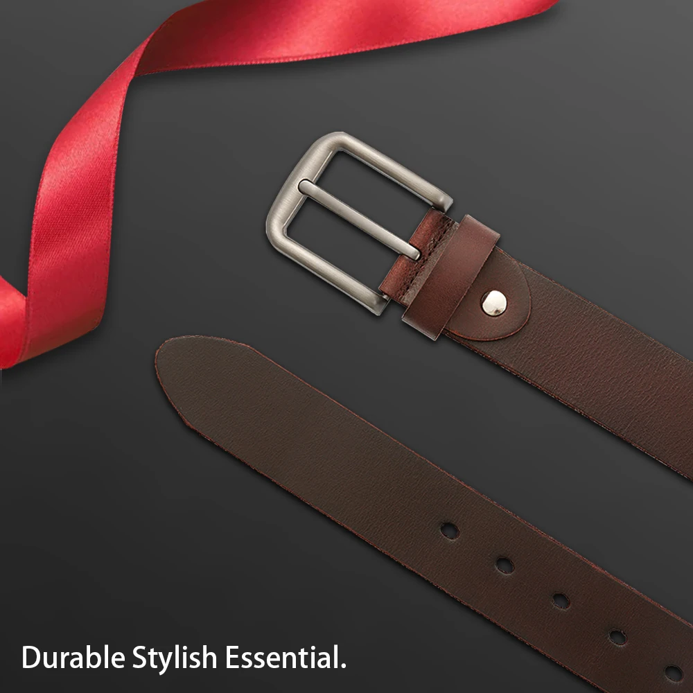 Herren Luxus Echtleder-Gürtel Designer Mode-Riemen im Cowboy-Stil Taillengürtel für Jeans Premium-Qualität Herren-Accessoire – Detail 5