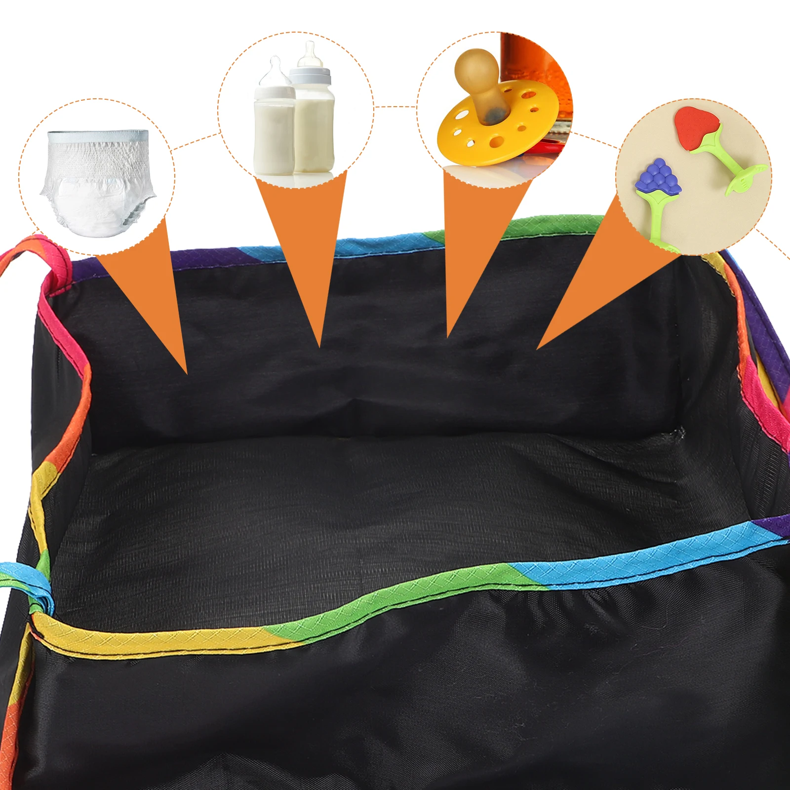

Universal Stroller Bottom Organizer Bag Baby Diaper Milk Bottle Storage Pouch Waterproof Sturdy Travel Gift Case For Baby