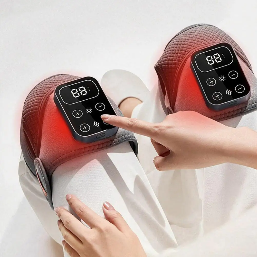 Knee Brace for Joint Pain Relief Electric Knee Massager with Vibration 3d Wrap Thermal Knee Pad for Shoulder for Seniors