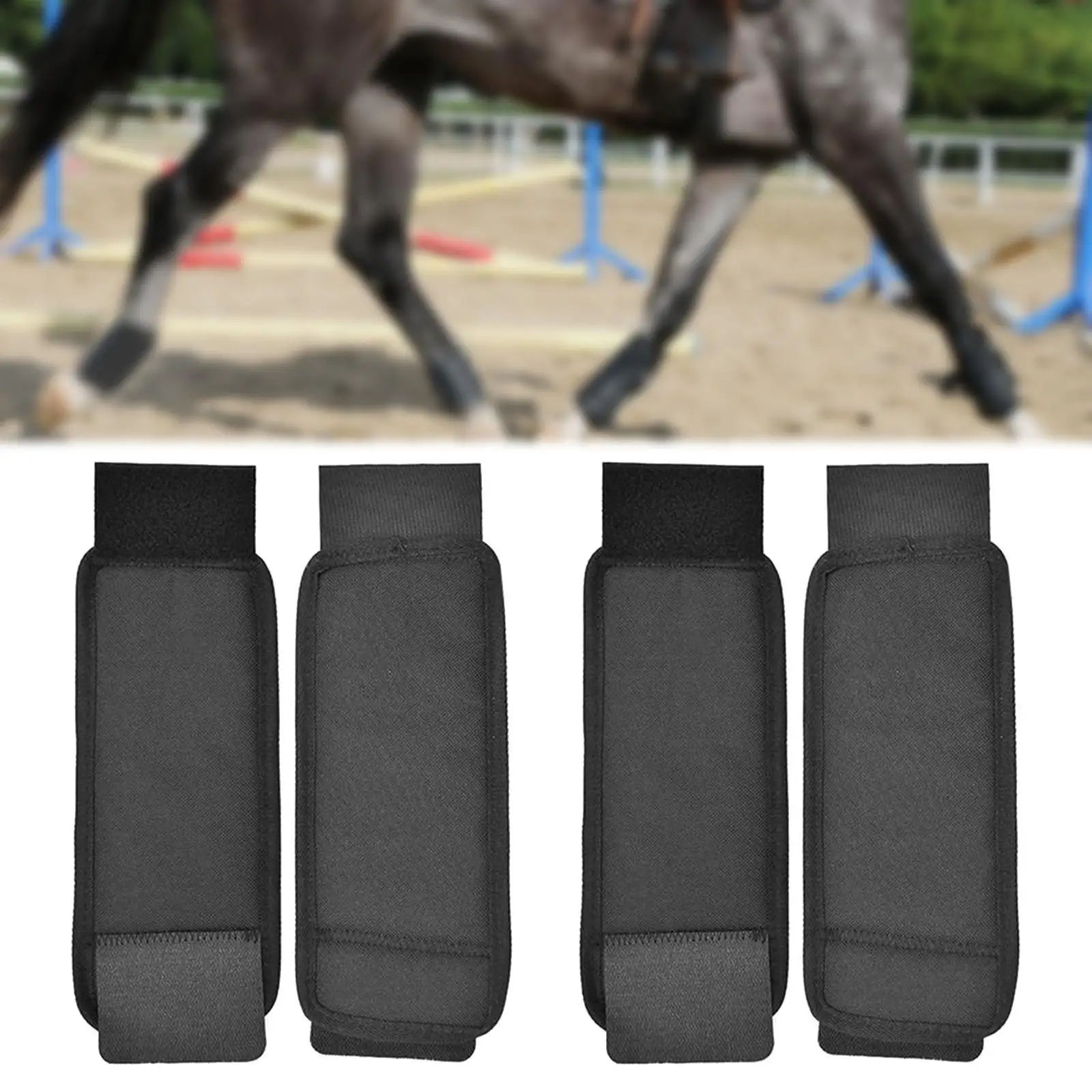 4 ชิ้นม้า Hock Shields ป้องกันห่ออุปกรณ์น้ําหนักเบา Horse Boots สําหรับขี่ม้ากลางแจ้ง