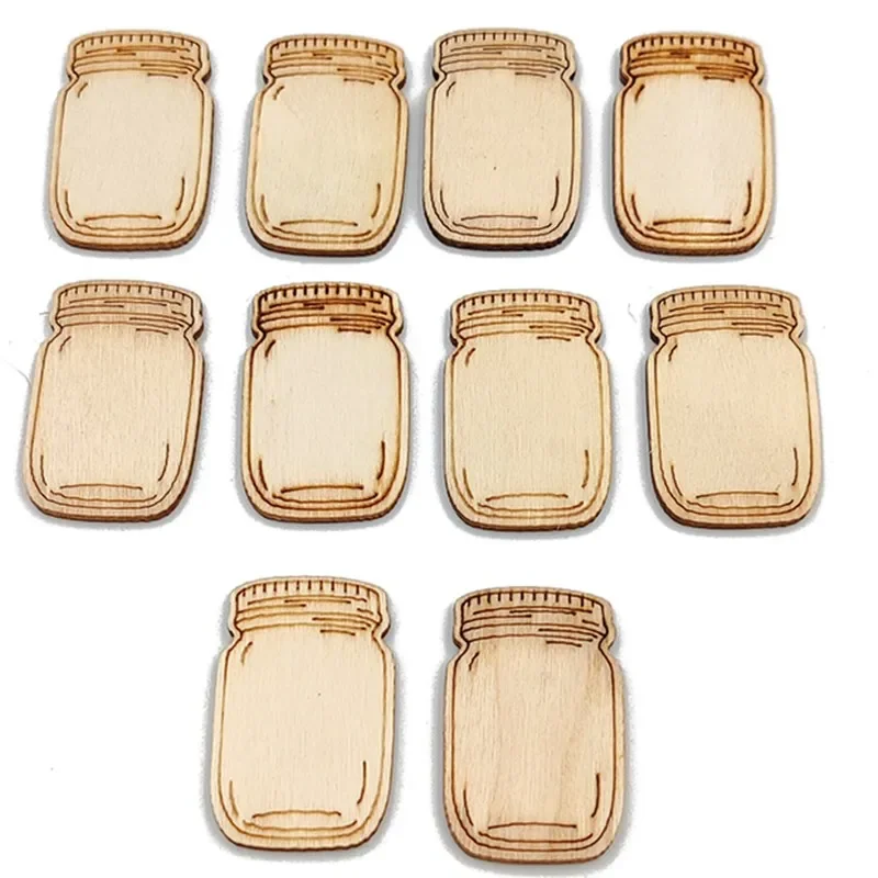 10 قطعة/الوحدة الخشب زجاجة القواطع الحلي الخشبية لم تنته أقراص الخشب فارغة DIY بها بنفسك الحرفية الفن مشاريع عيد الميلاد زخرفة #1