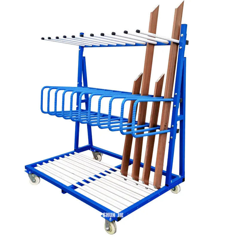 

500KG Load Capacity For Workshop Turnover Design Aluminum Door And Window Transport Cart Aluminum Loading Trolley