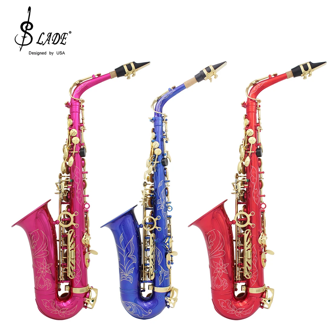 SLADE Alto Saxophone Eb Brass Body Abalone Shell Keys Saxofon Professional Woodwind Instrument Sax with Case Accessories