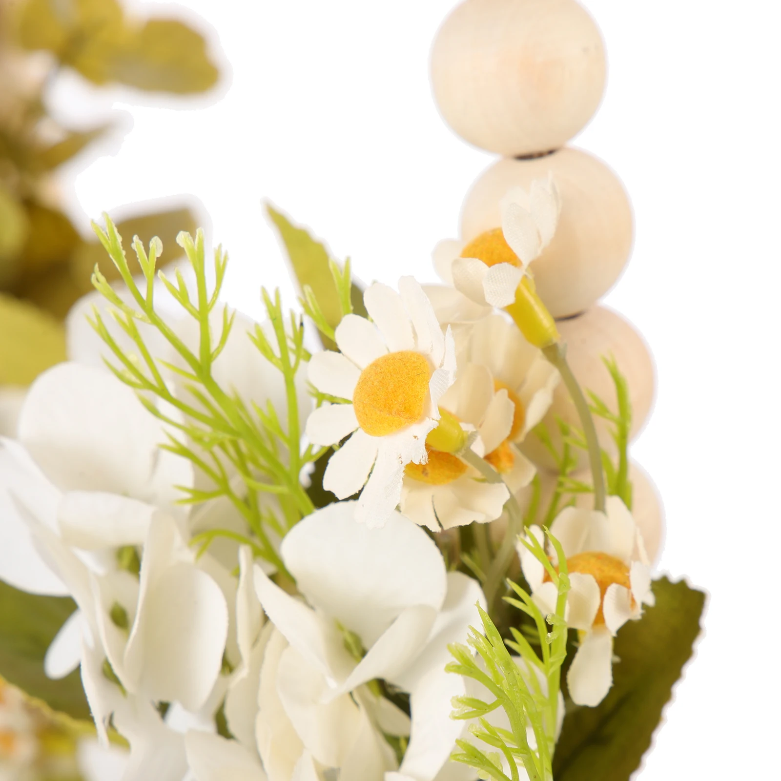 

Wedding Wooden Bead Garland Artificial Flower Simulation Hanging Ornament Front Door Decorative Flower Wreath Indoor Outdoor