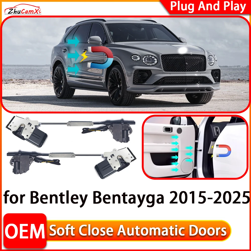 

ZhuCamX для Bentley Bentayga 2015-2025 автомобильный автоматический электрический дверной доводчик с мягким закрыванием, удобная система закрытия дверей