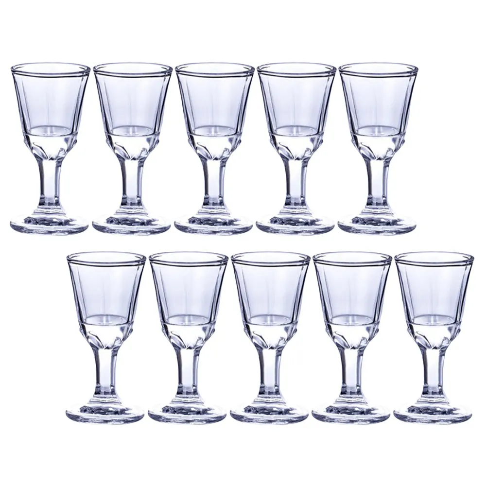 

10 Pcs White Glass Clear Cups for Party Drinking Whisky Housewarming Transparent Small Glasses