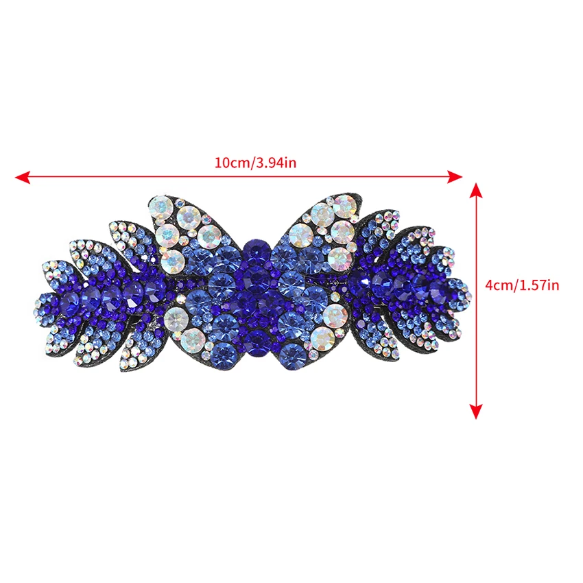 Retro Rhinestone Spring Clip Elegant Ponytail Hair Buckle Casual Alloy Barrettes Headwear Women Hairpin Fashion Hair Accessories