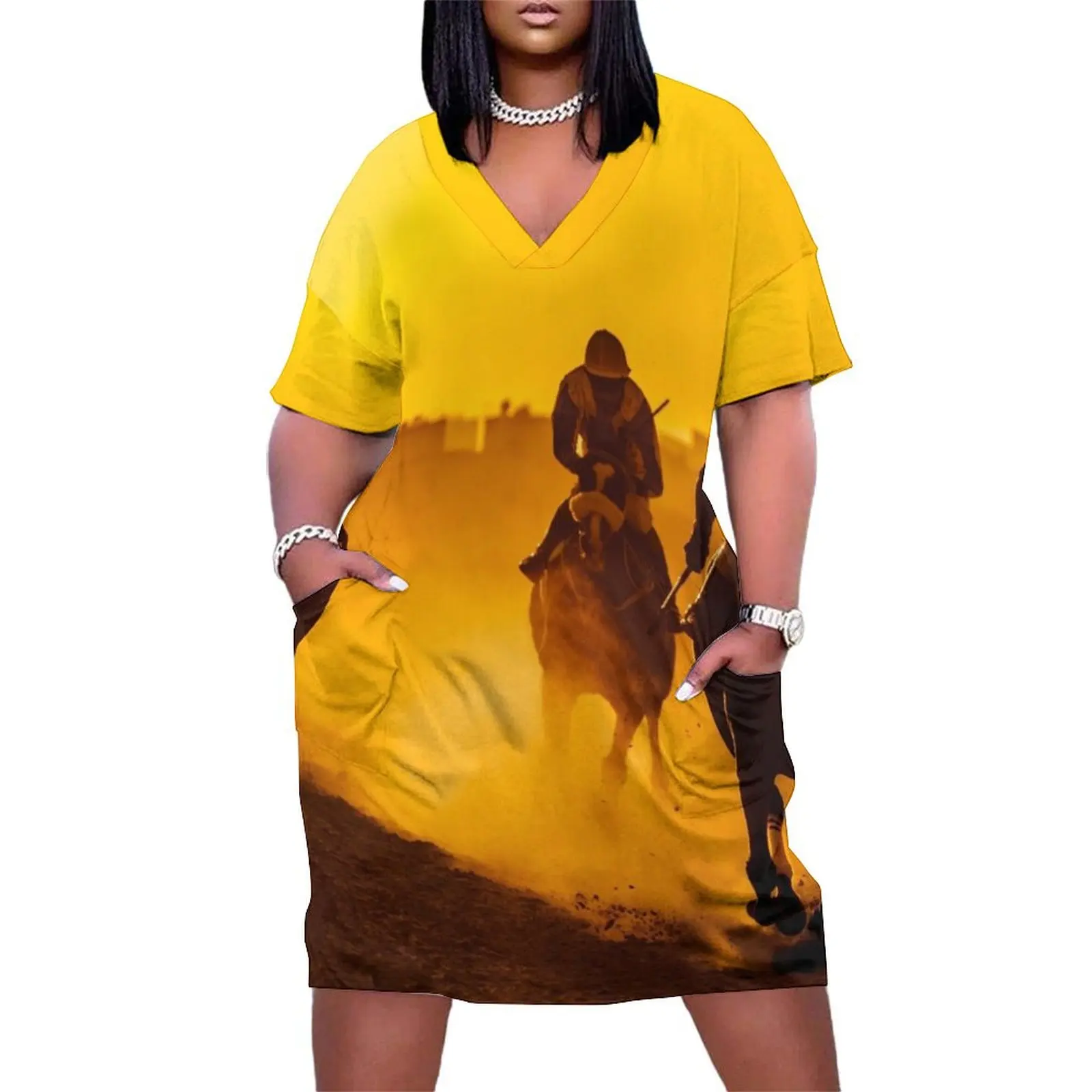 Horse Riding Horse Racing Jockey Loose Pocket Dress sexy dress for women women