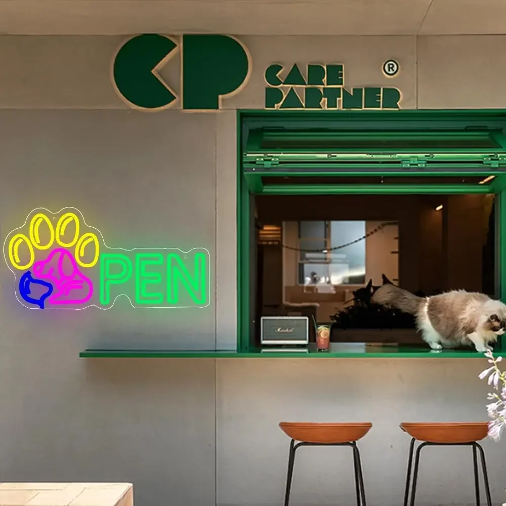 Pet Grooming Neon Sign USB Powered LED Dimmable LED Neon Light for Bedroom Pet Shop Pet Hospital Pet Salon Store Pet Spa Decor