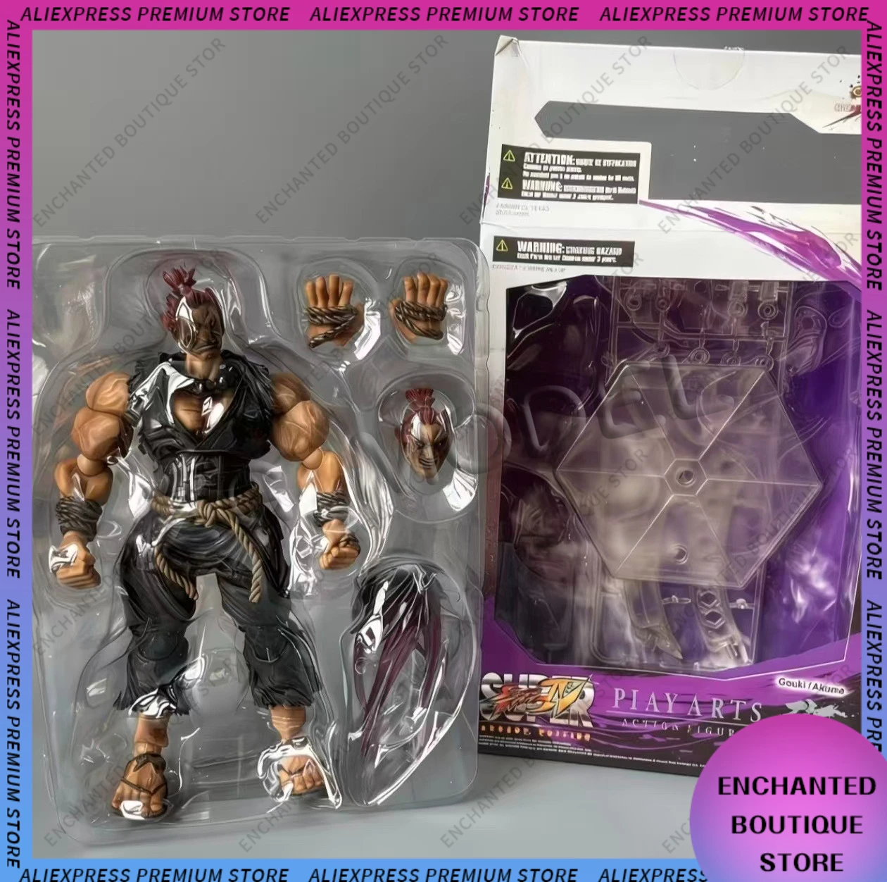 Play Arts Kai Gouki Akuma Limited Color White Cer Ultra Street Fighter IV: The Final Challengers 1/12 Action Figure Toy Gift