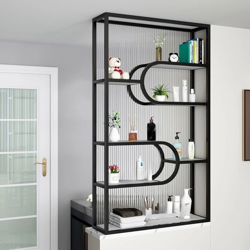 

Living room stainless steel screen entrance partition wrought iron rack washing table
