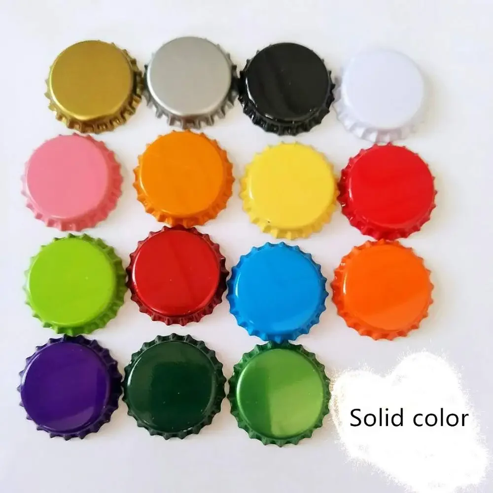 Decoration Beer Bottle Caps Metal Tin Craft Cocktail Caps Beverage Caps Artwork Caps Ornaments Pattern Beer Caps Collection Love