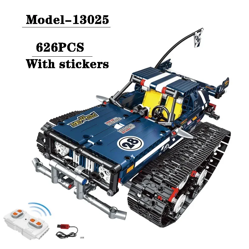 

Building Block 13025 Blue 13026 Green Shock Absorber Tracked Vehicle Assembly Adult and Children's Birthday Christmas Toy Gift