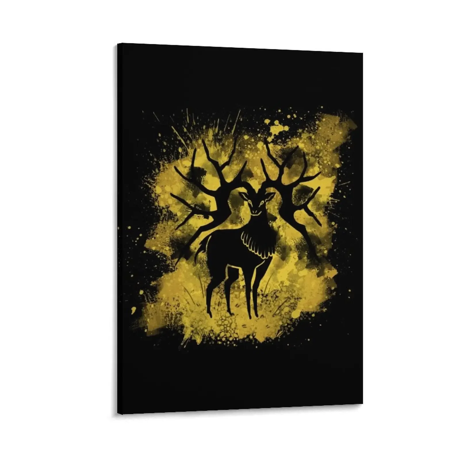 

Golden Deer Splatter Canvas Painting decorations for the room anime room decor aesthetic room decor