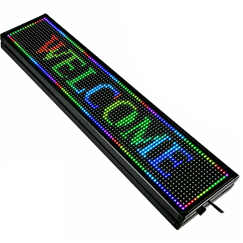 100,08 x 19,05 cm LED-Schild Scrolling Message Display Board RGB 7-Farben programmierbare Platine für kommerzielle Werbeparty