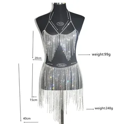 Multi-Layer Tassel Hip Chain Waist Jewelry for Women Rhinestone Swimsuit Beach Accessories Dresses Sexy Biniki Body Chains