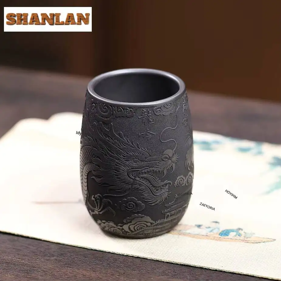 200ml Yixing Purple Clay Cup Tiger Dragon Teacup Traditional Tea Bowl Cute Cup Tea-tasting Smelling Cup Jianzhan Master Cups Cha