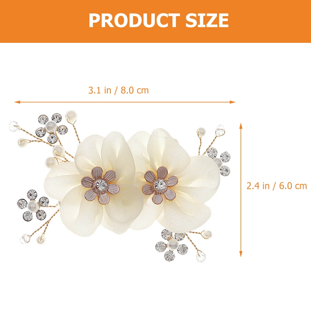 

2Pcs Bridal Rhinestone Flower Shoe Clips Decorative Accessories Wedding Party Shoes Jewelry Reusable for Multiple Purposes