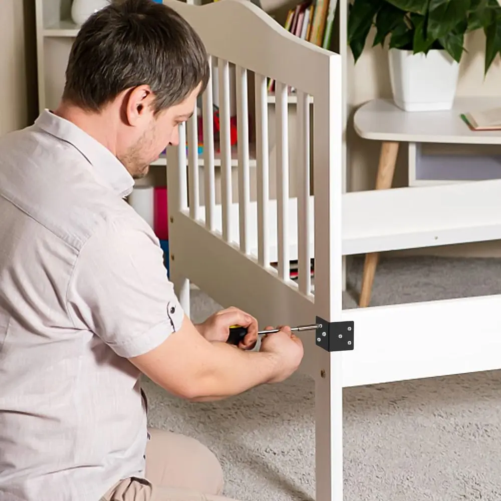 Metal Stainless Steel Corner Bracket 90 Degree Heavy Duty Angle Brace Durable Black Corner Brace Wood Bedframe