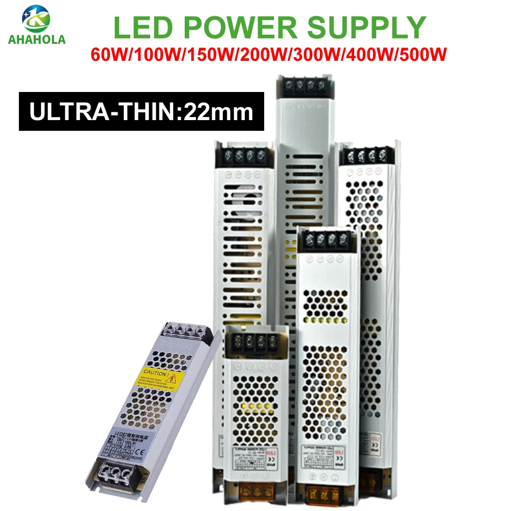12V 24V LED Power Supply Unit AC 220v To DC 12 Volt Transformer 60W 300W 400W Fonte 500W Converter for LED Strip Light Driver