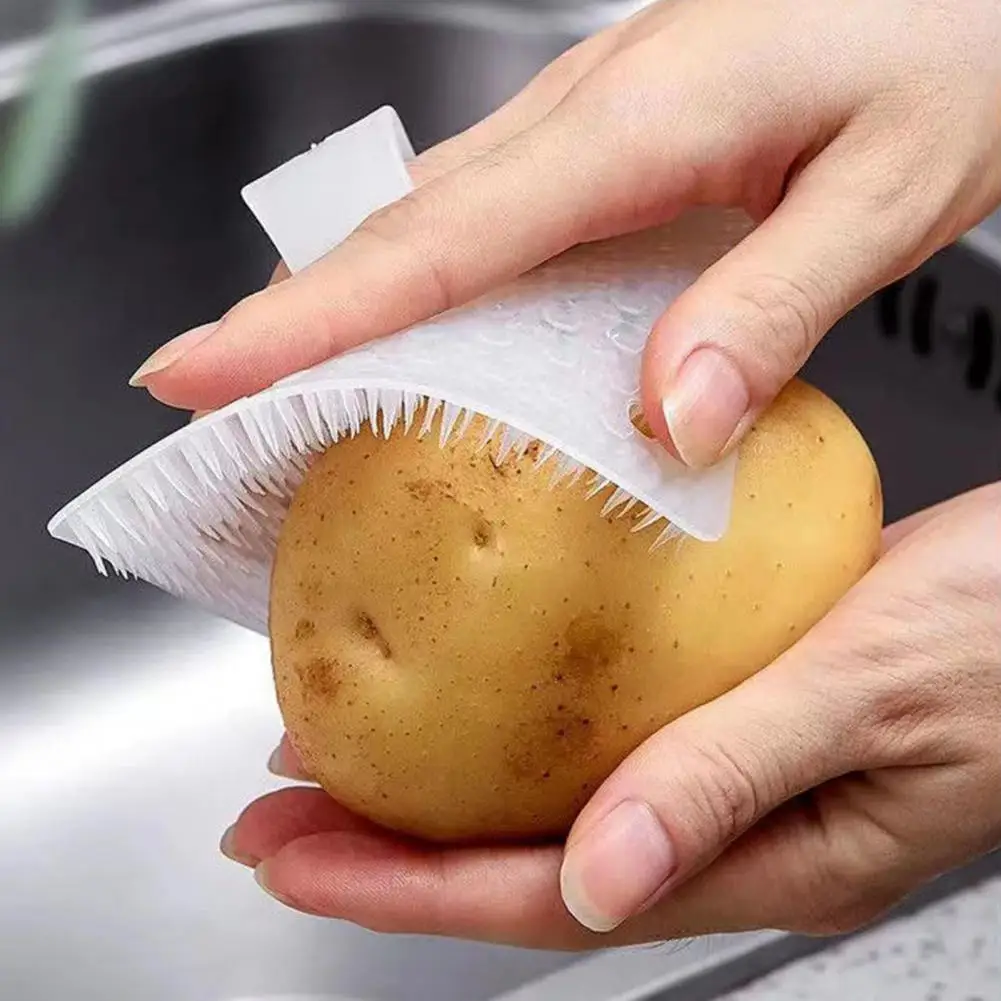 

Щетка для фруктов Эргономичные щетки для фруктов и овощей с нежной эластичной щетиной для чистки Набор из 4 кухонных инструментов Щетка для овощей
