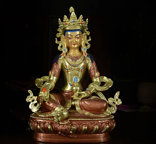 NEW TOP GOOD HOME Family  Protection-Tibetan Buddhism gilding Ksitigarbha Bodhisattva Dizang pusa Buddha brass statue 8