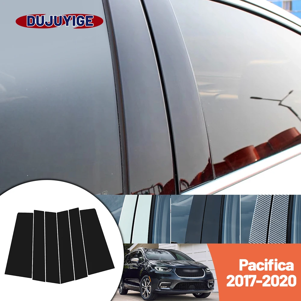 

Bright black carbon fiber door and window B C Pillar sticker suitable For Dodge Pacifica 2017-2020 2018 2019